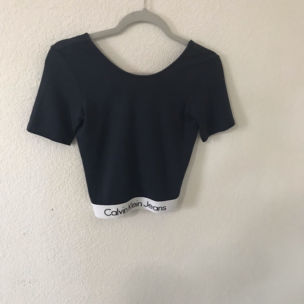 Calvin Klein Logo band off the shoulder top - Picture 1 of 4